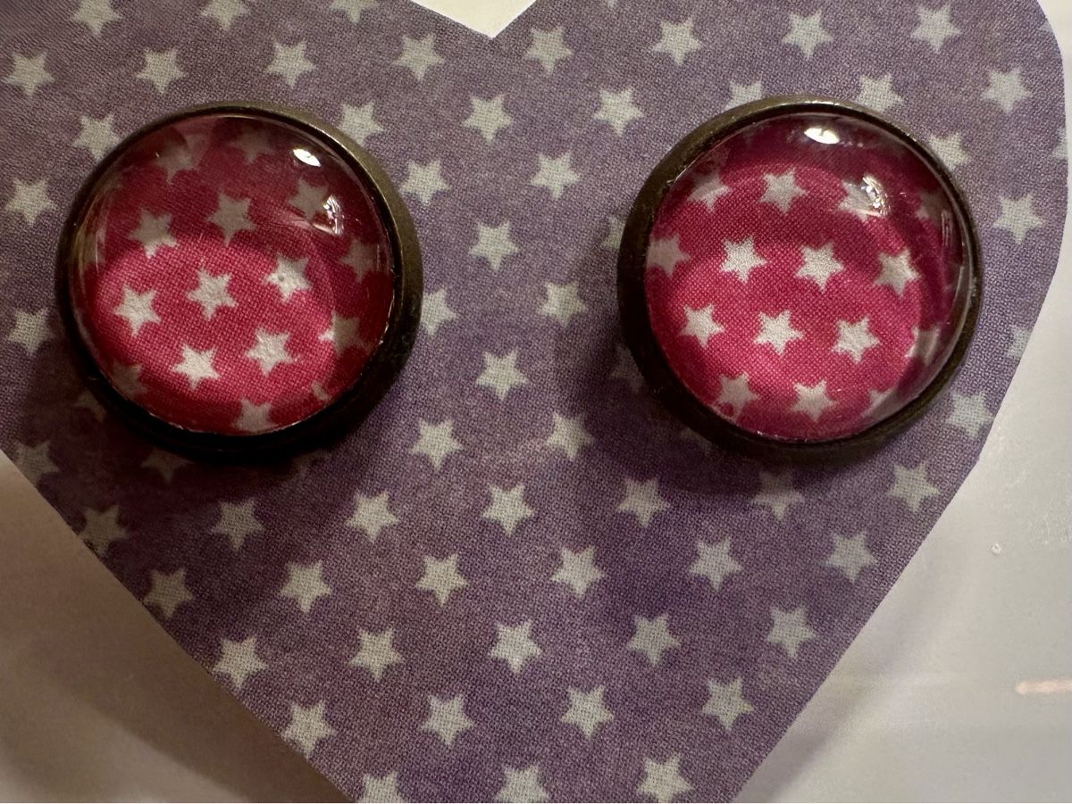 Orecchini pendenti & Orecchini a lobo: Ohrstecker Ohrringe mit Sternen Muster cabochon – Nuovo (secondo la descrizione) da Gelterkinden venduto da Aischas 4