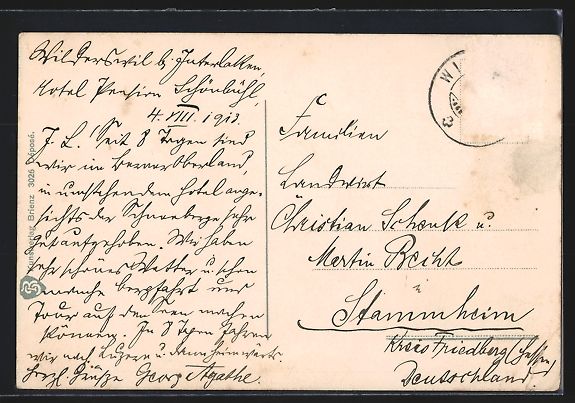Cartoline postali: Wilderswyl, Hotel Schönbühl mit Eiger, – Usato da Berlin venduto da bartko-reher 1