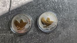 2x Silber Kookaburra 2024 P125 Gold Gilded 1 oz Silber .9999