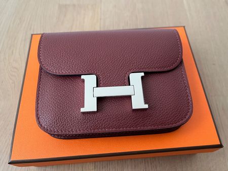Hermès Constance Wallet Slim Rouge H/Rose Azalée