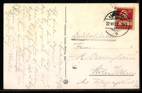 Cartoline postali: Interlaken, Dampfschiffstation, Mönch u – Usato da Berlin venduto da bartko-reher 1