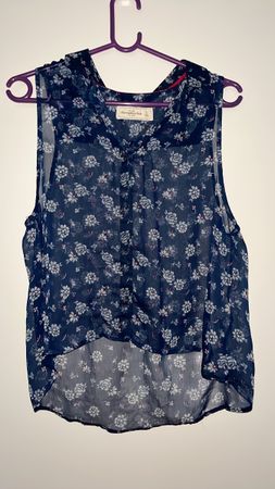 Sommerkleid Blumenmuster Gr. M blau transparent luftig <br>