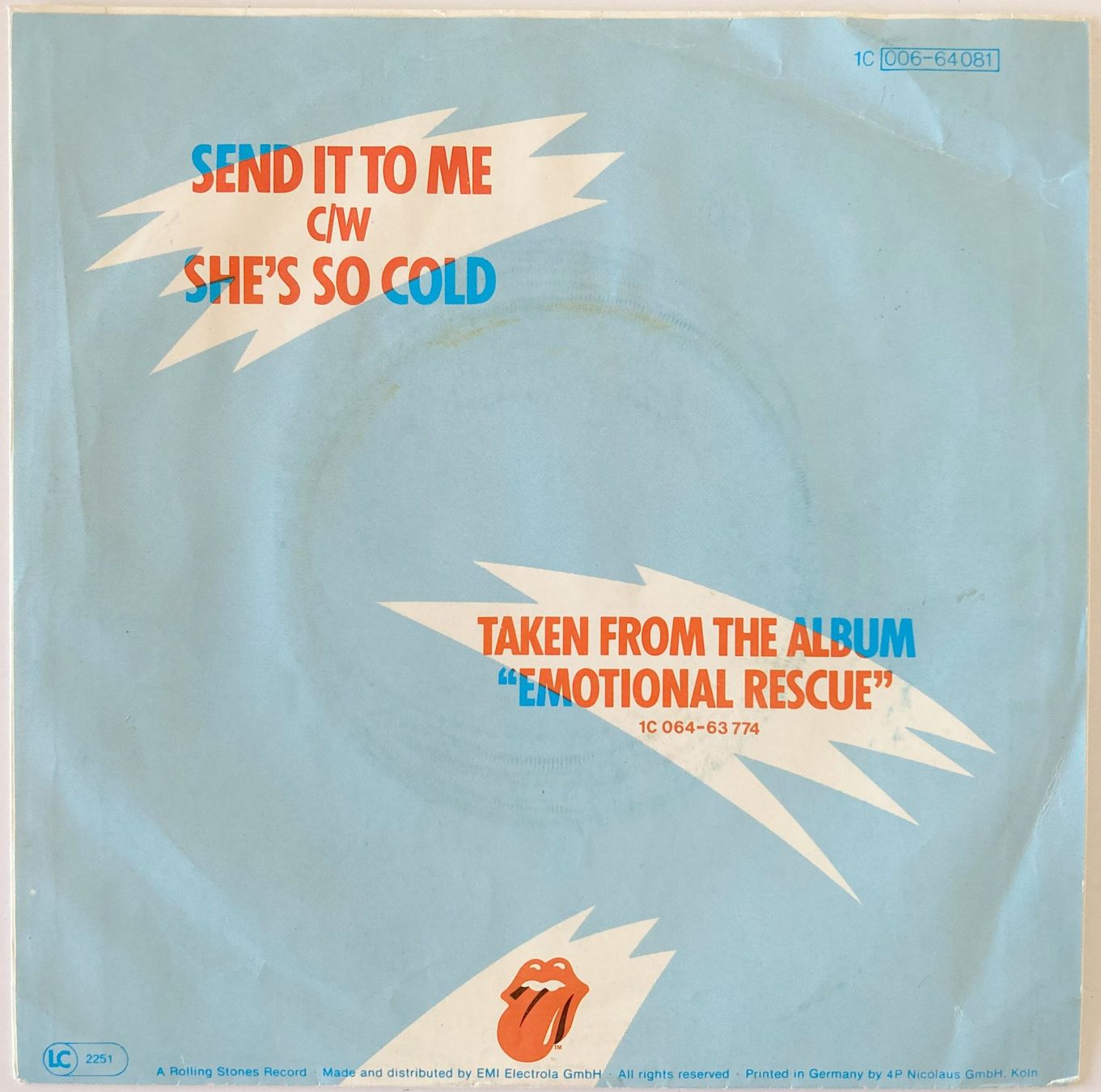 Dischi in vinile: ROLLING STONES - SEND IT TO ME – Usato da Bottens venduto da hotter-than-hell 1