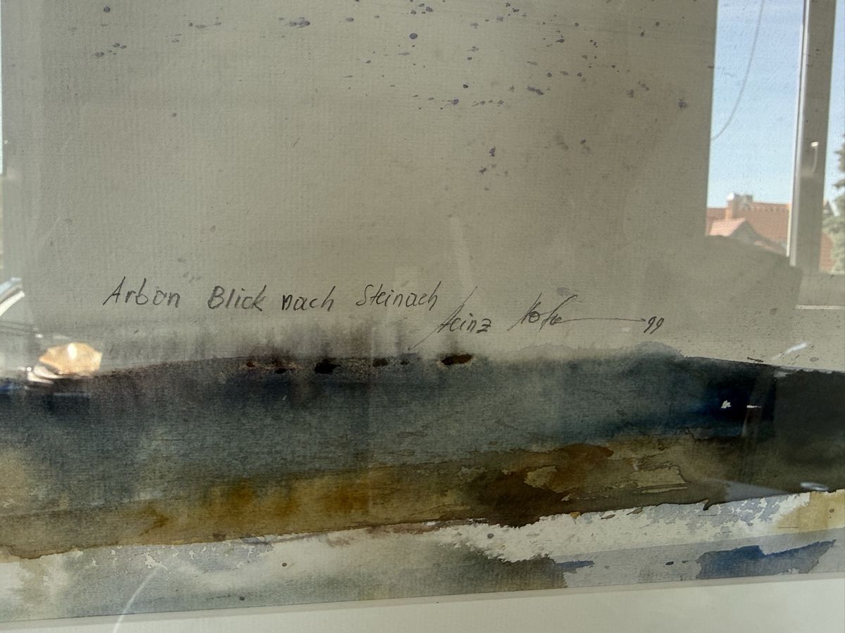 Gemälde: Original Aquarell, Arbon Blick nach Steinach, 1999 – Gebraucht aus Arbon von Jelmo 2