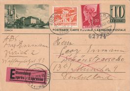 10 Rp. Bild-GS-Pk mit Zusatzfrankatur(Bild + Stempel Zürich)