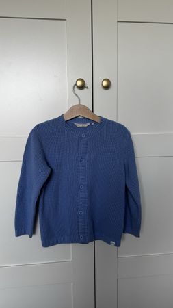 Kinder Strickjacke Smile blau Grösse 98-104 guter Zustand