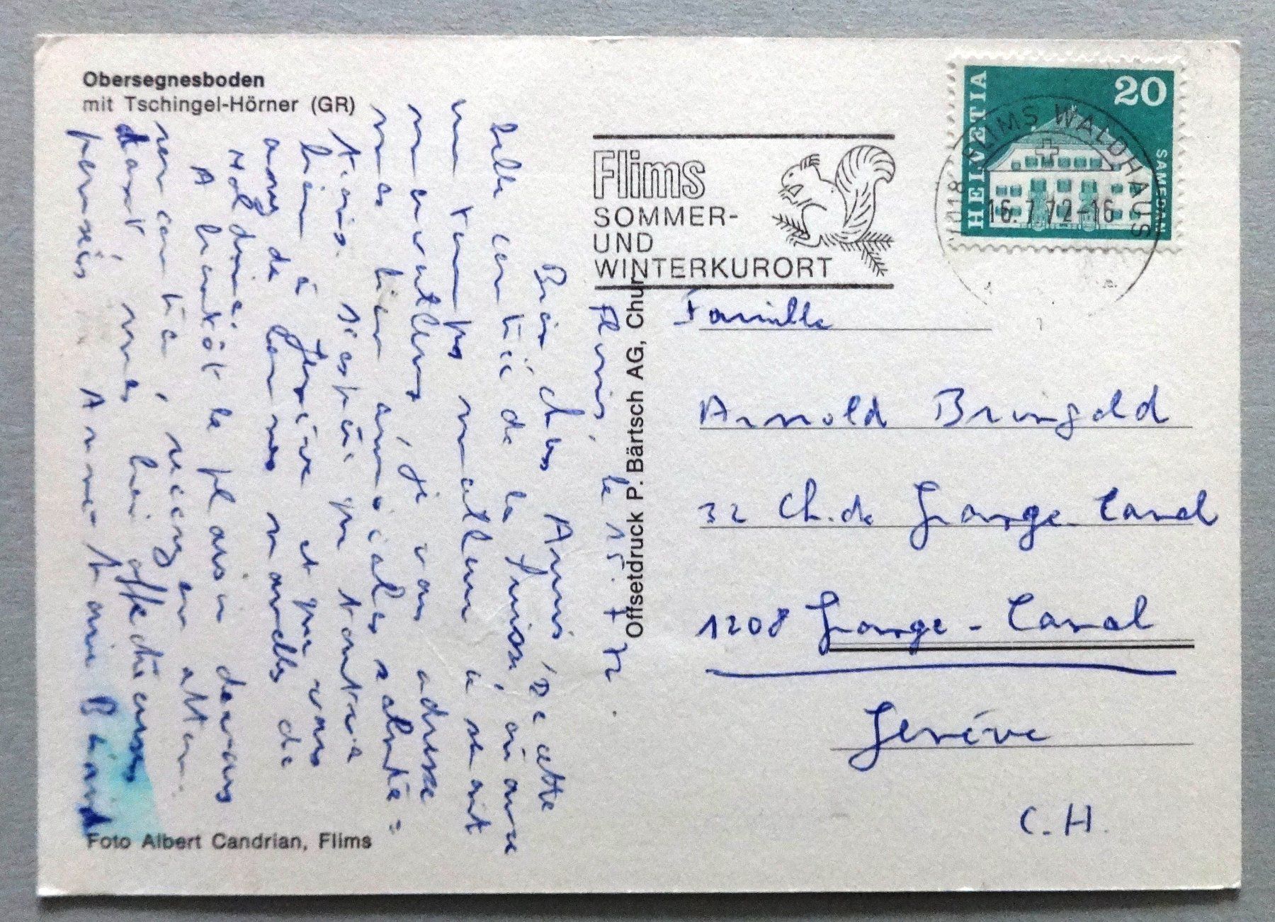 Cartes postales: Obersegnesboden mit Tschingel-Hörner – D'occasion à Fétigny par Billy2miny 1
