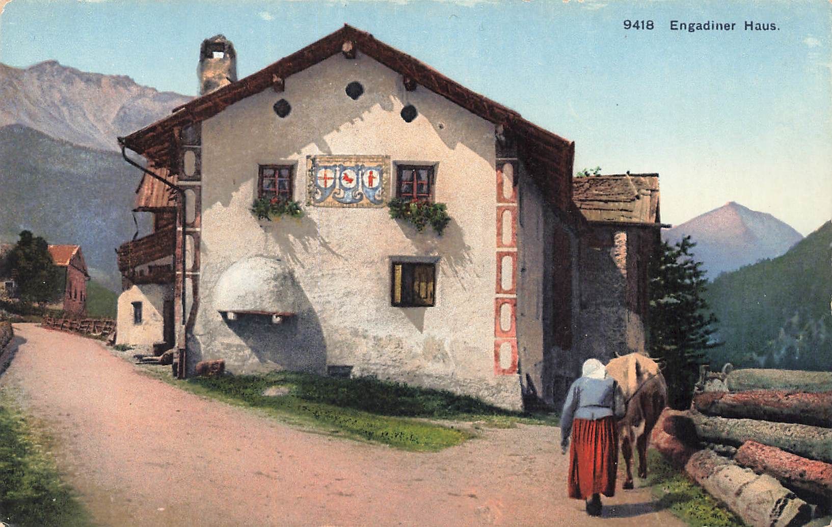 Cartoline postali: Engadiner haus – Usato da Biasca venduto da Blenio71