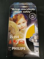 2x H4 p43t 60/55W 12V Philips +50%