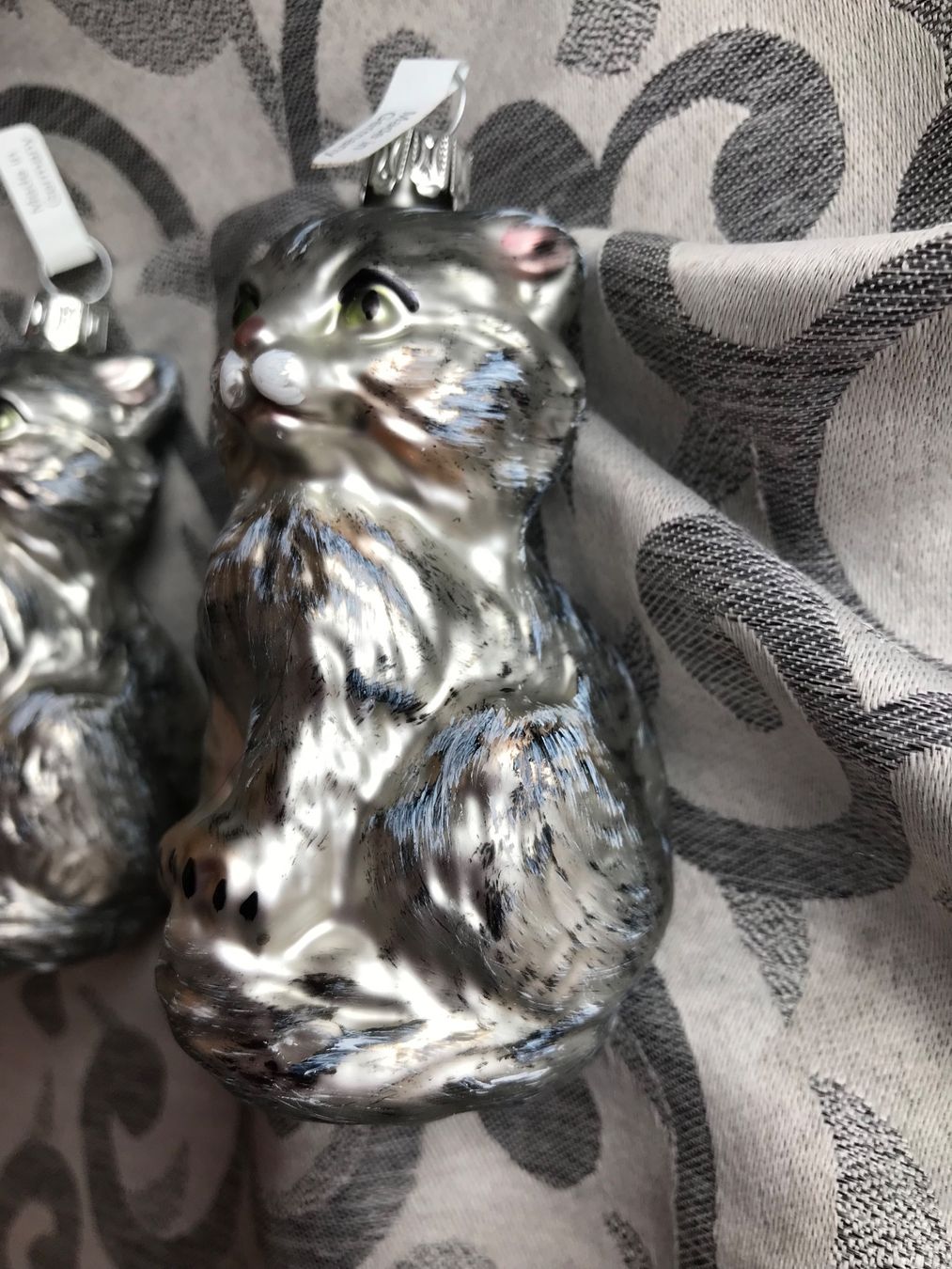 Tutte le decorazioni: 3 Silbergraue Katzen Katze Christbaumschmuck – Nuovo e nell'imballaggio originale da Alpnach Dorf venduto da marvo 2