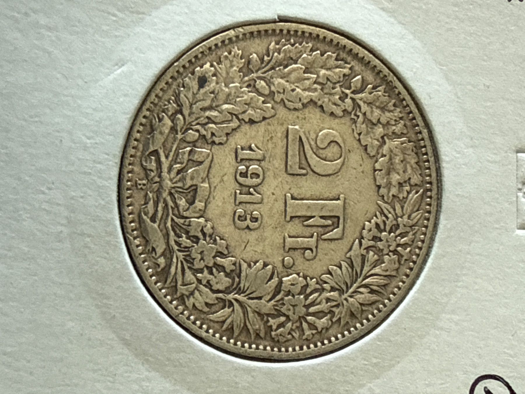 Tutti le monete: Suisse - 2 francs - 1913 - Silver Coin – Usato da Pully venduto da ta571 1