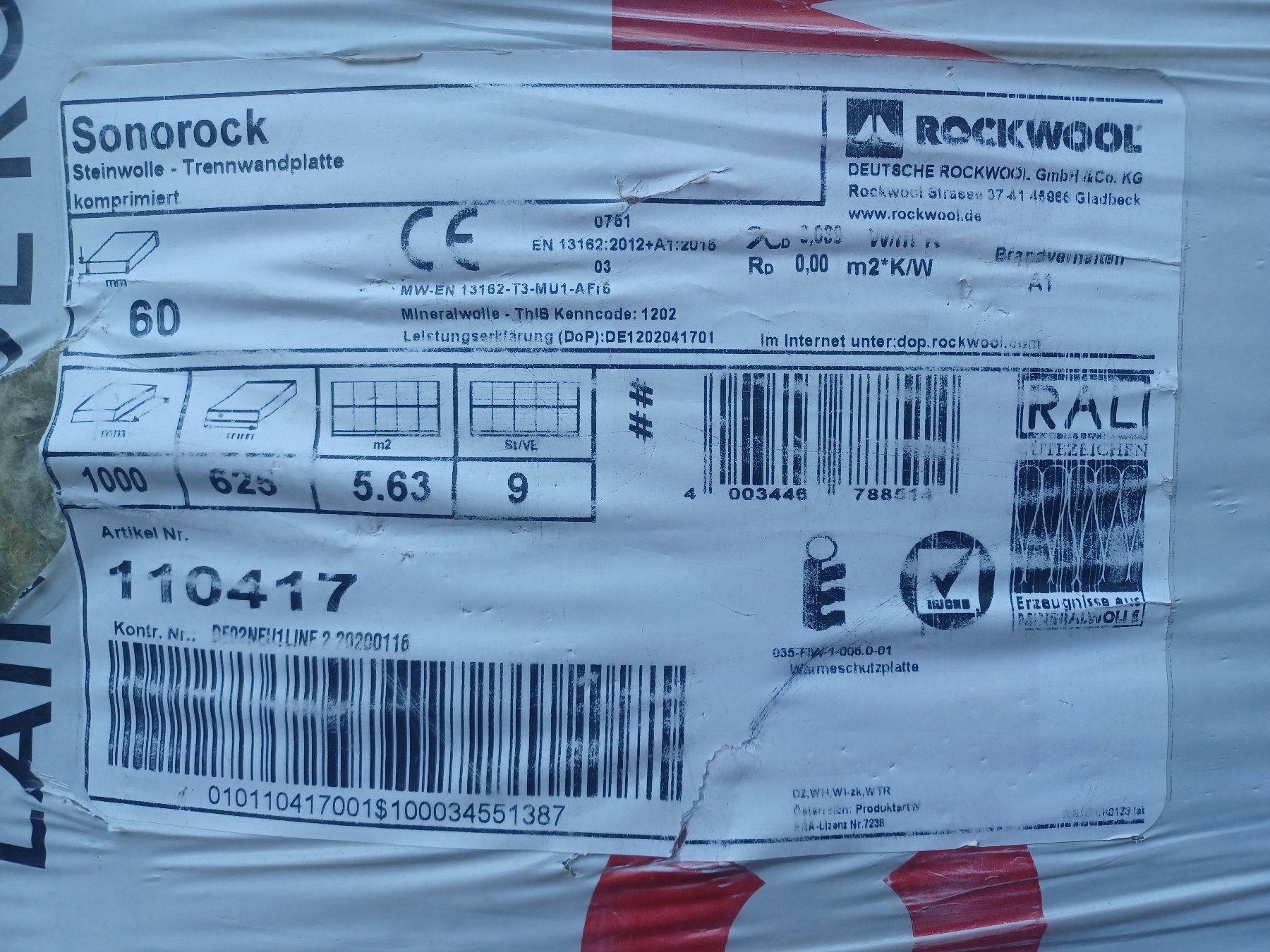 Matériau de remplissage: Steinwolle (Sonorock® ROCKWOOL) – Neuf (Voir description) à Liestal par beelzebub 1