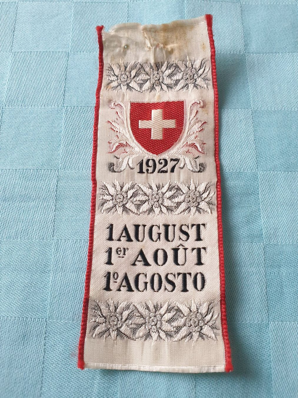 Placchette & Badge: altes Abzeichen Bundesfeier 1. August 1927 Textil – Usato da Mörschwil venduto da spirspi
