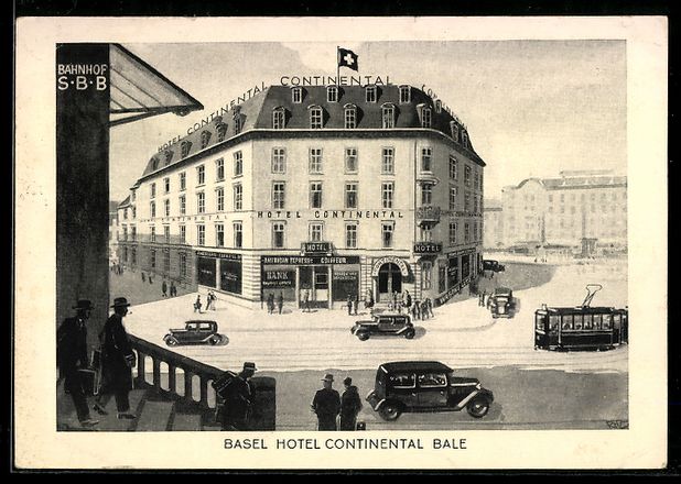 Cartoline postali: AK Basel, Hotel Continental – Usato da Berlin venduto da bartko-reher