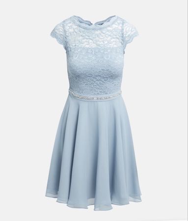 Neues, ungeöffnetes hellblaues Swing Kleid, Grösse 38