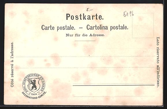 Ansichtskarten: St. Gallen, Eidgen. Schützenfest 1904,  – Gebraucht aus Berlin von bartko-reher 1