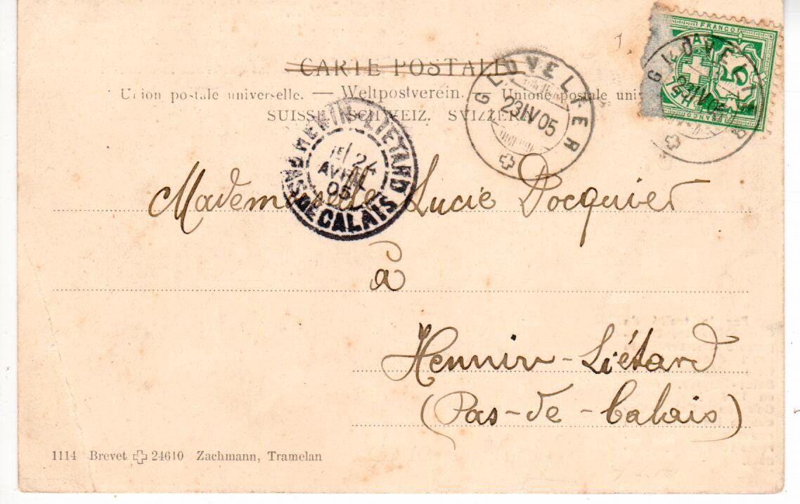 Ansichtskarten: Bellelay 1905 – Gebraucht aus Wolhusen von Curver9 1