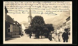Bad Ragaz, Ortspartie mit Passanten und 