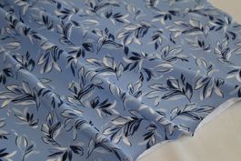 Stoff Baumwolljersey h.blau/Zweige