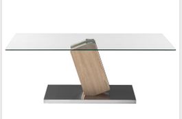 Kaffeetisch Glas Holz Metall modern L120 B60 H40