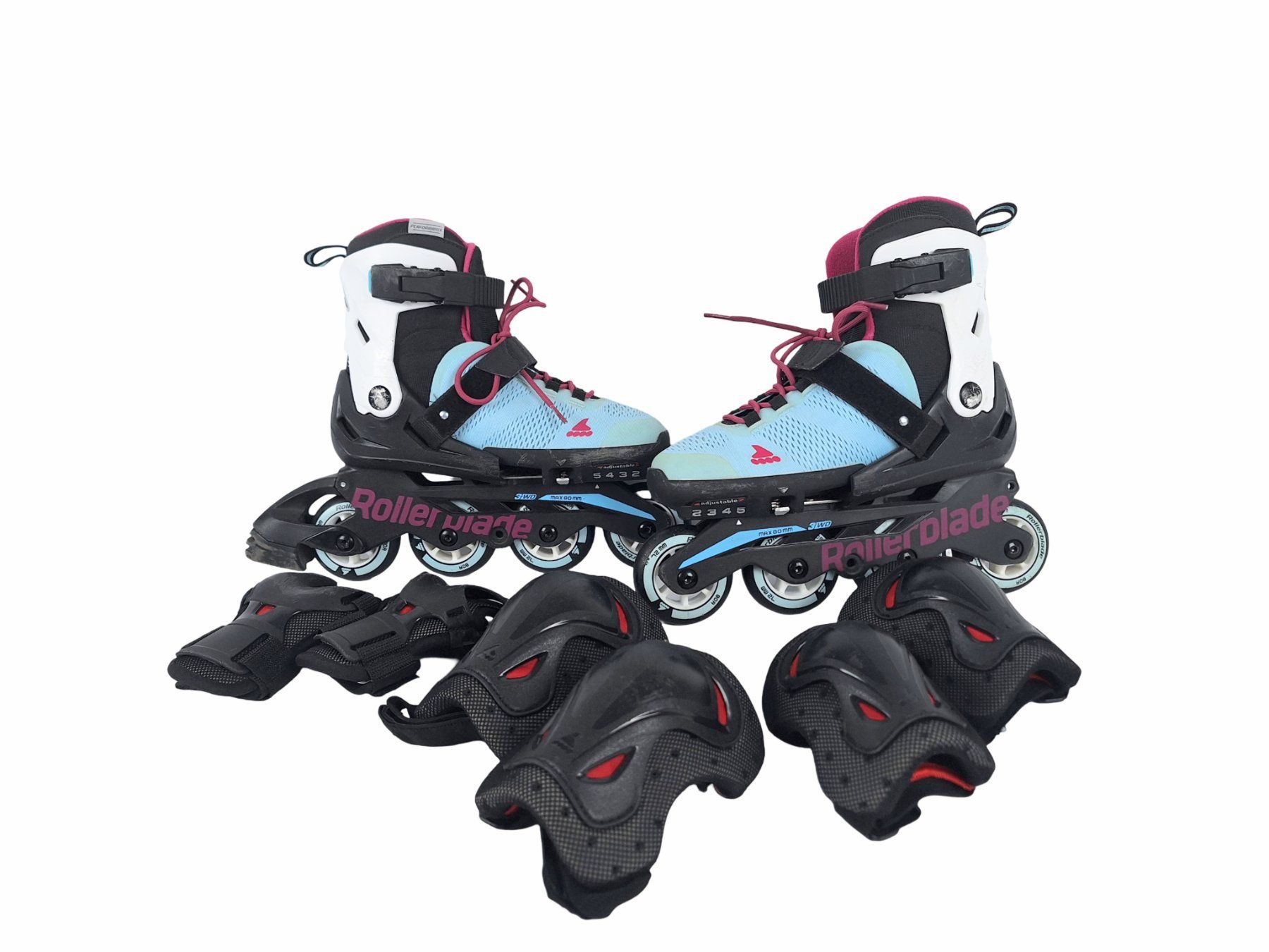 Pattini in linea & Pattini a rotelle: ROLLERBLADE MAXX Kids Grösse 33.0-36.5 Hellblau / Lila – Nuovo (secondo la descrizione) da Breitenbach venduto da Restwert_Breitenbach