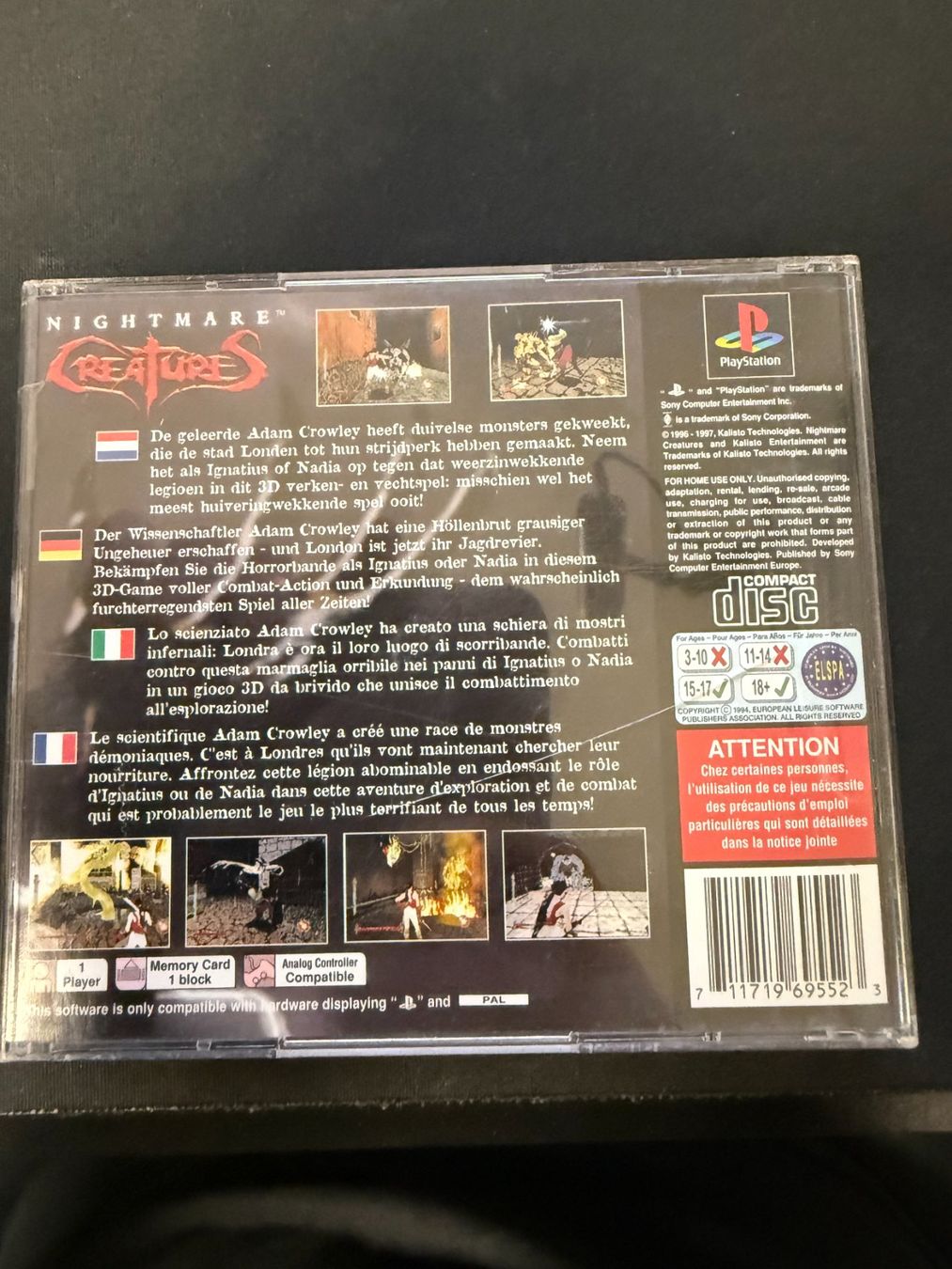 Sony Spiele: Nighmare Creatures - PS1 – Gebraucht aus Pont-de-la-Morge von Darfal 2