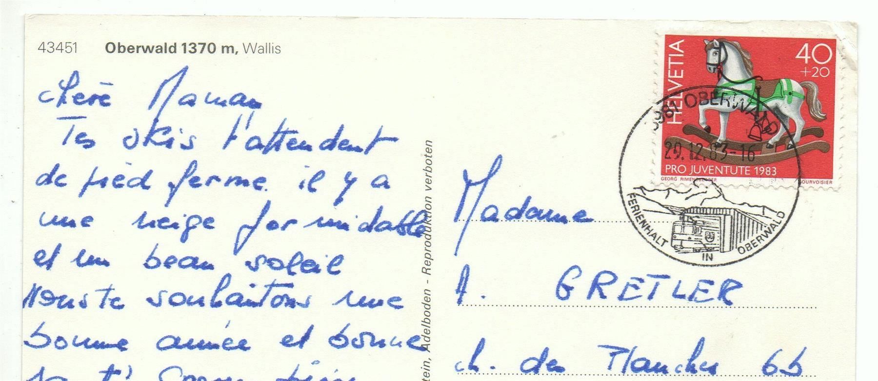 Ansichtskarten: OBERWALD – Gebraucht aus Jona von philajona 1