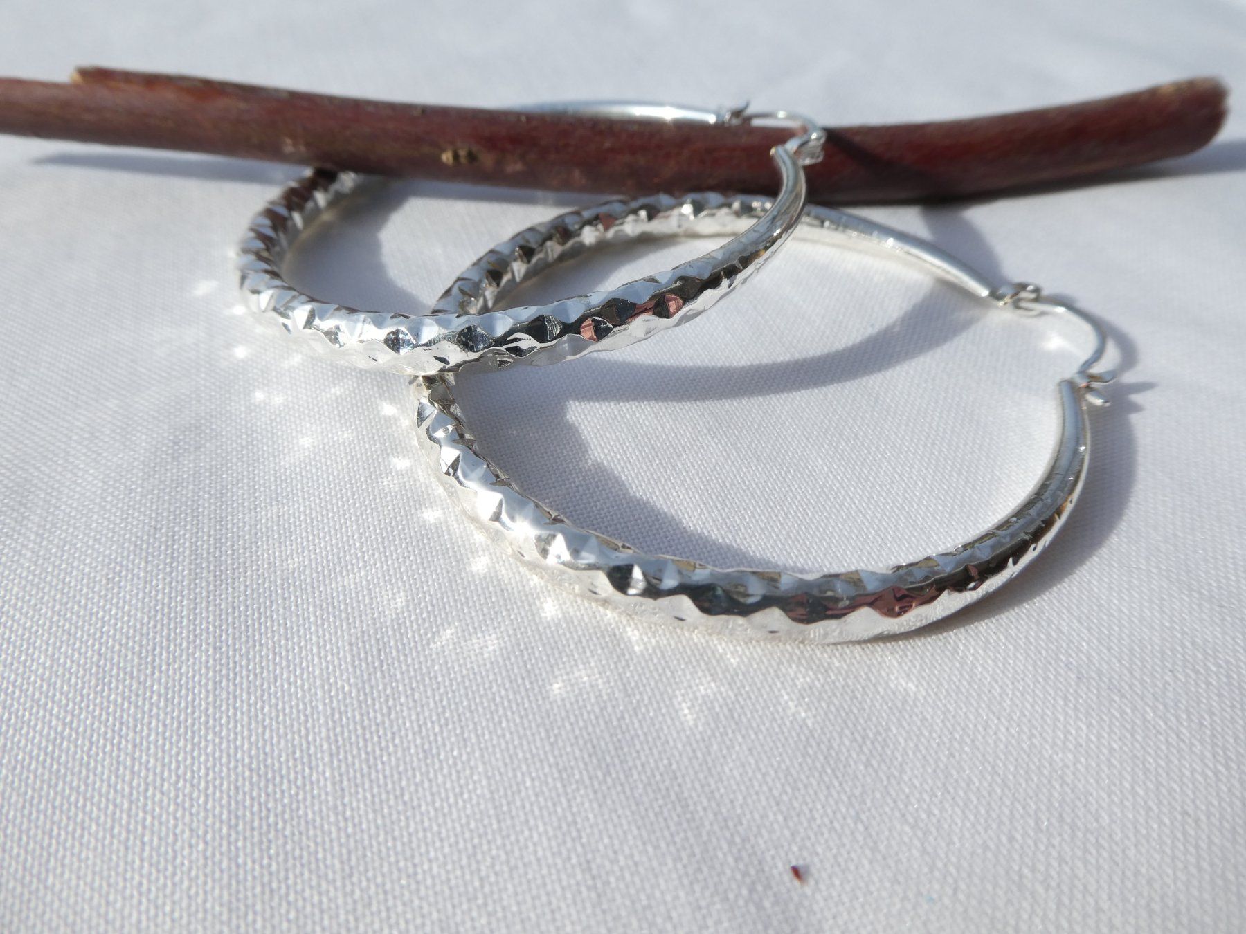 Boucles d'oreille: Grosse Creolen versilbert, neu – Neuf (Voir description) à Gattikon par kaandooh 2
