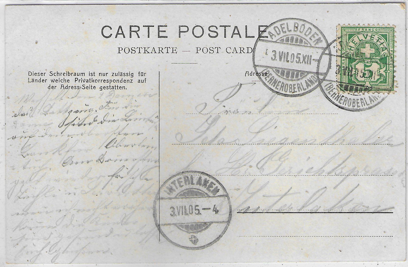 Cartoline postali: Strasse in Adelboden - animee belebt - Litho – Usato da Ettingen venduto da Kartenplanet 1