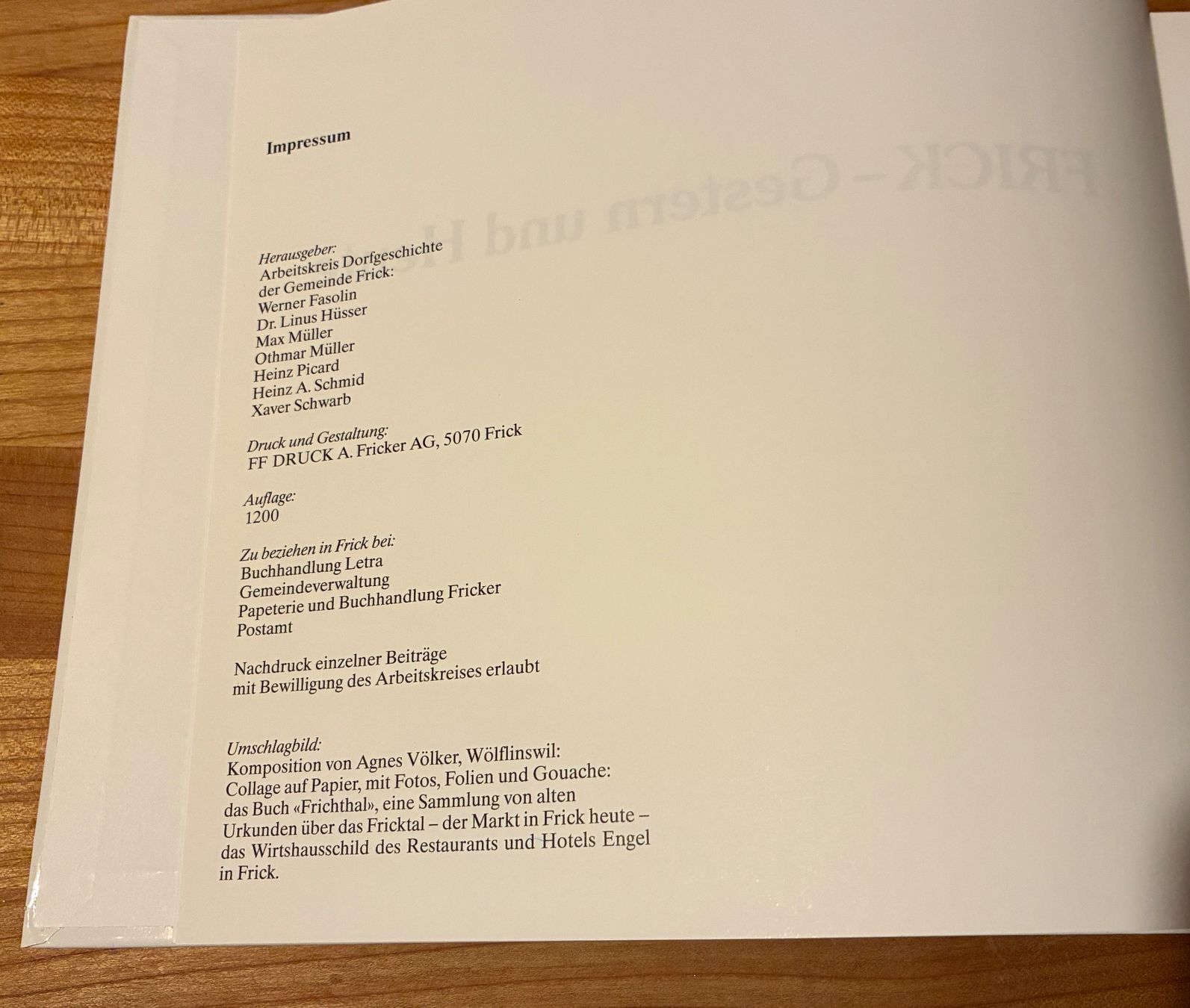 Bücher: FRICK - Gestern und Heute Nr. 8/2001 Buch – Gebraucht aus Zürich von tersus1981 1