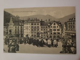 Ansichtskarte Einsiedeln Fronleichnamsprozession alt R5F