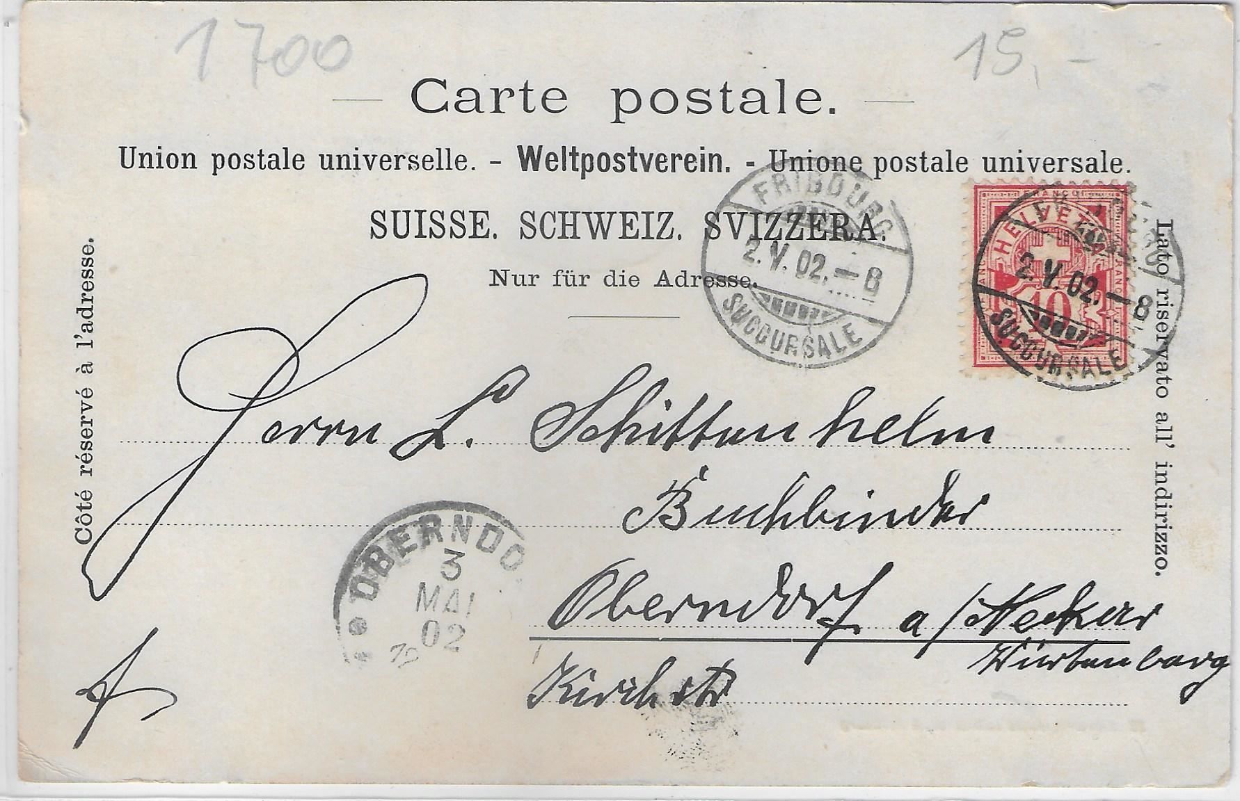 Cartes postales: Fribourg - Vue generale – D'occasion à Ettingen par Kartenplanet 1