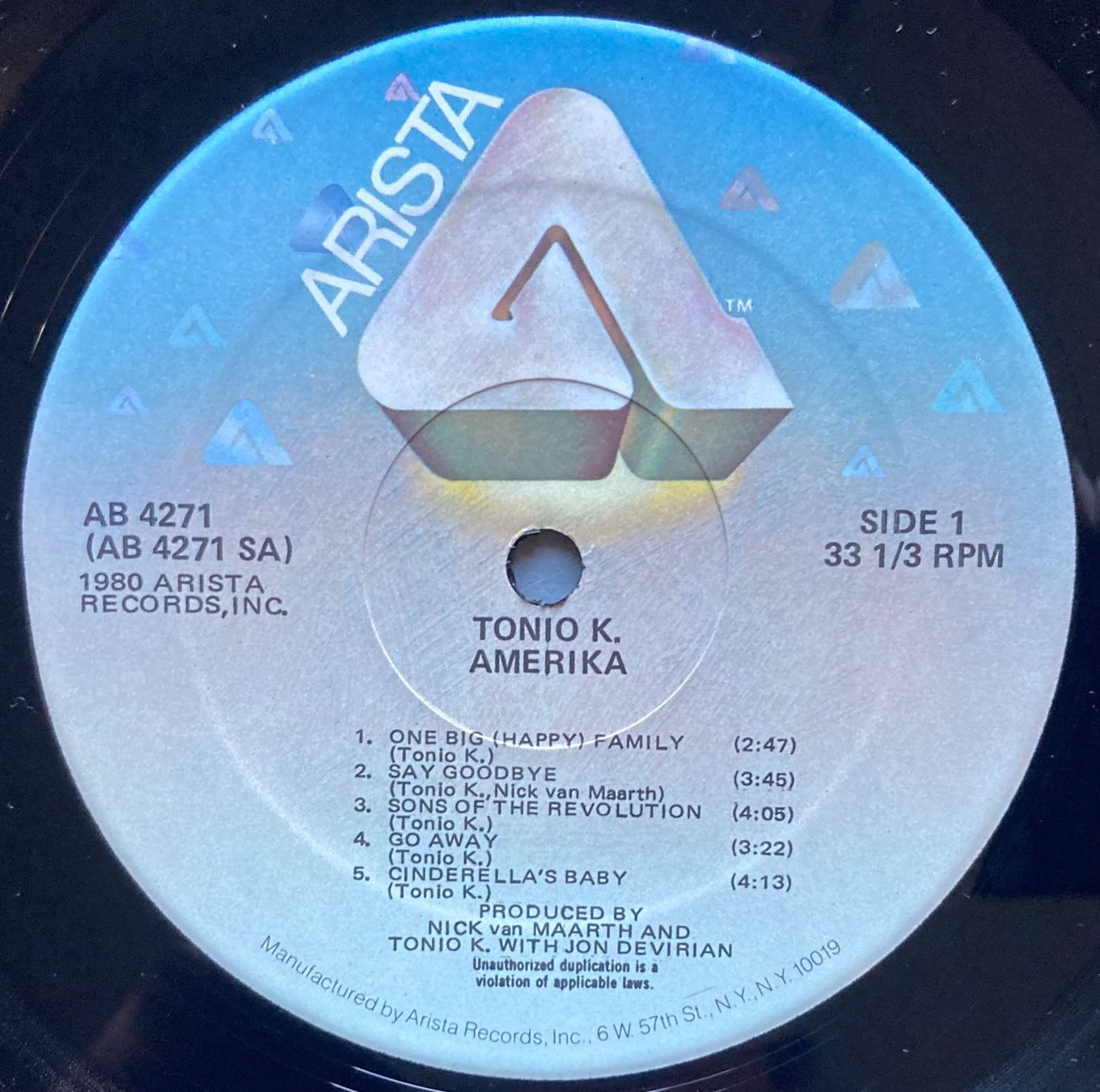 Dischi in vinile: TONIO K. - AMERIKA – Usato da Poliez-Pittet venduto da Newtown-Records 3