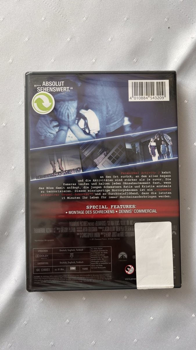Tutti i DVDs: Paranormal Activity 3 DVD - Neu & Originalverpackt! Top – Nuovo e nell'imballaggio originale da Schübelbach venduto da lan_2rdc 3