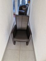 Lederstuhl mit Rollen und verstellbarem Rückenteil