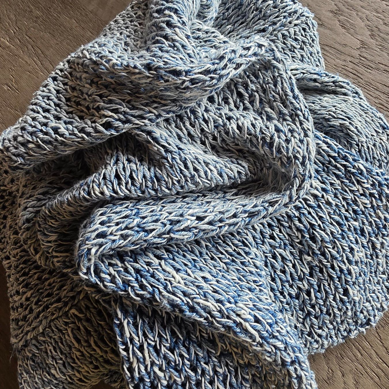 Maglioni & Felpe: 🐸 DENIM & CO LEINEN STRICKPULLOVER PULLOVER BLAU WEISS M – Usato da Môtier (Vully) venduto da Frogs 8