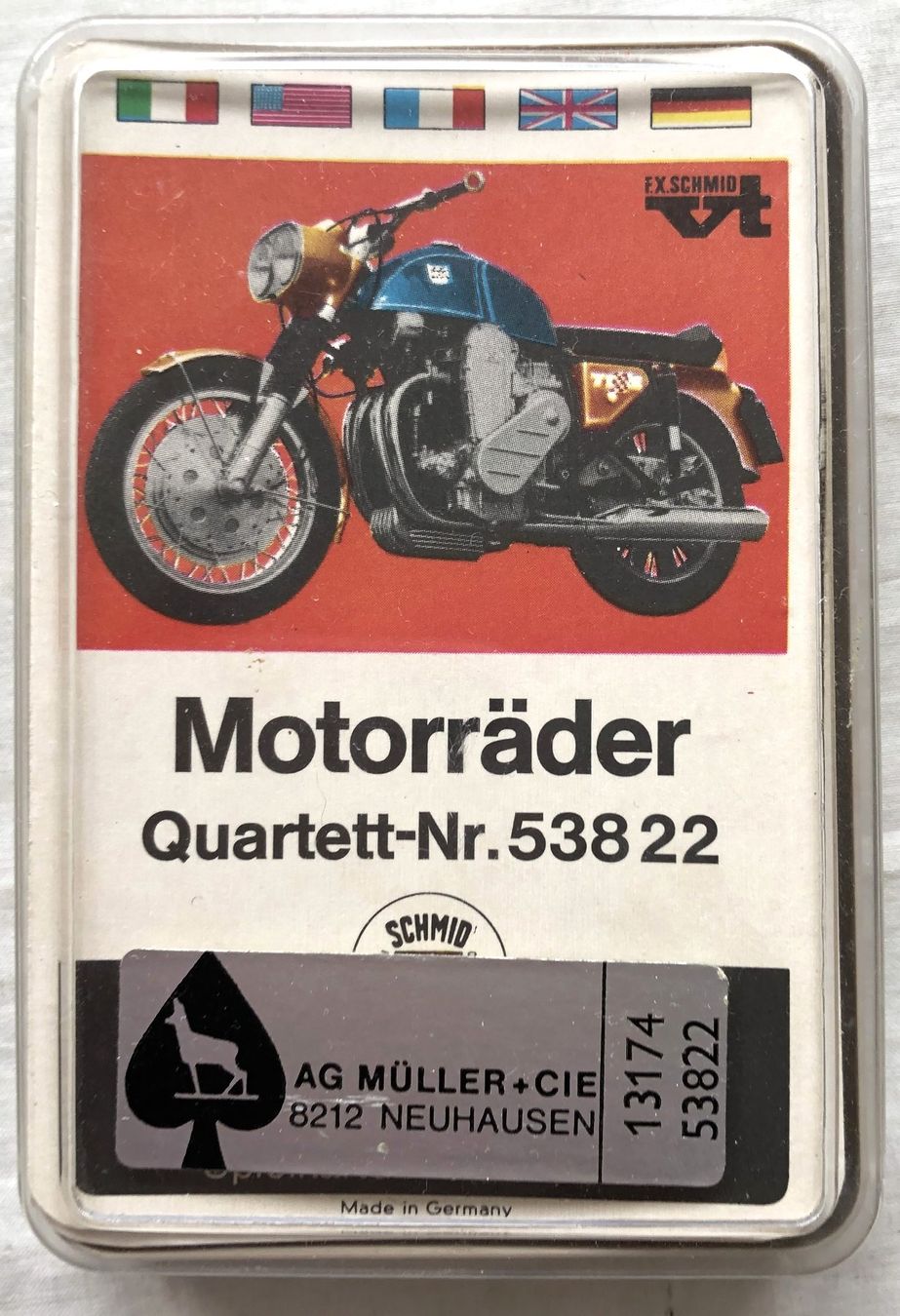 Spiele: Quartett Nr.53822 - Motorräder - F.X.Schmid - 1969 – Gebraucht aus Schaffhausen von durruti