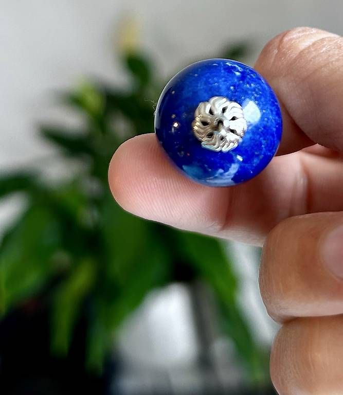 Pendentifs: anhänger mit lapislazuli silber und perle – Neuf avec emballage d'origine à flims dorf par schmetterling61281 3
