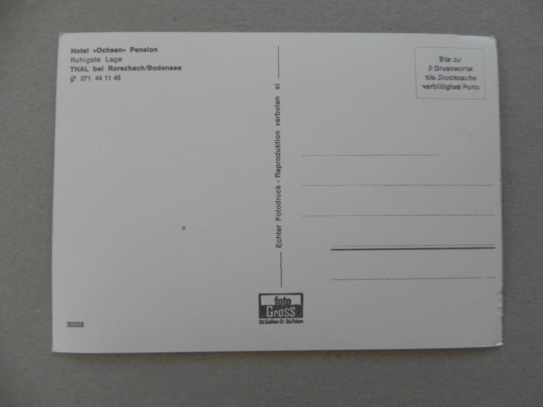 Cartoline postali: Ansichtskarte Thal SG St.Gallen 1965 – Usato da Siebnen venduto da krimsie 1