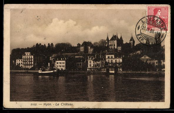 Cartoline postali: AK Nyon, Le Château, 1908 – Usato da Berlin venduto da bartko-reher