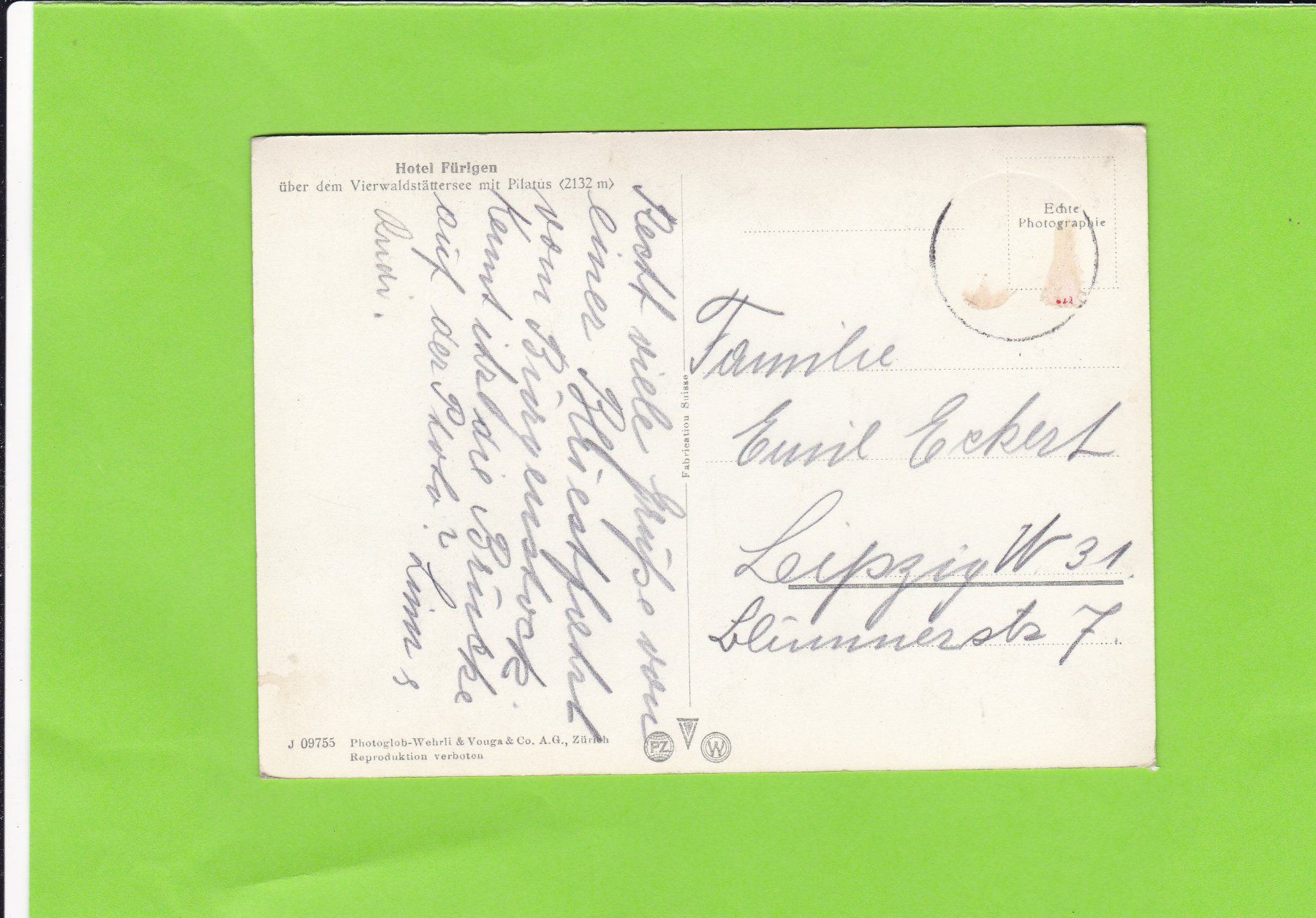 Cartoline postali: Hotel Fürigen – Usato da St. Peterzell venduto da neckertal 1