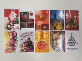 10 Stk. Glückwunschkarten Weihnachten + Couvert (024)