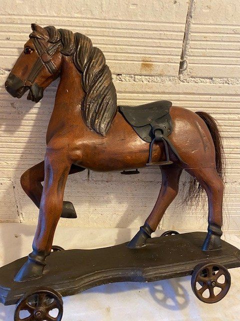 Statuette: ANTIKES PFERD AUF RÄDER – Usato da Chur venduto da silbermon 8