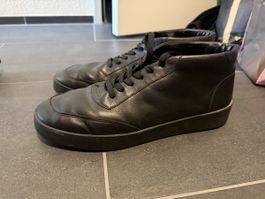 Schwarze Leder-Sneakers von Massimo Dutti Studio, Grösse 45