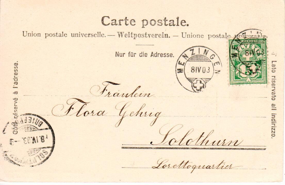 Ansichtskarten: Kloster Gubel mit Zugersee  1903 – Gebraucht aus Wolhusen von Curver9 1