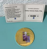 Gedenkmedaille Confoederatio Helvetica 1000er Note goldig