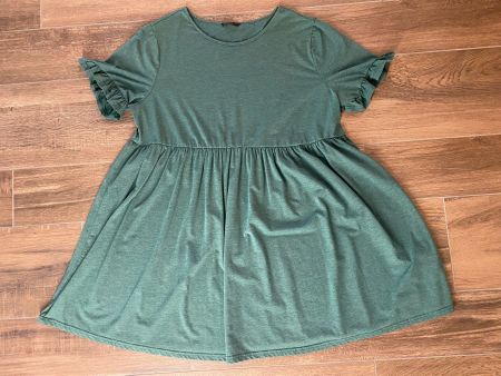 Kleid mit Rüsschen-Ärmel blau Gr. 4XL / 48 - 52
