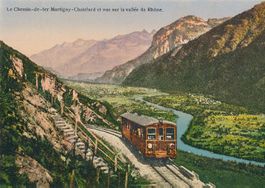 Martigny - le chemin Train Bahn + c1910