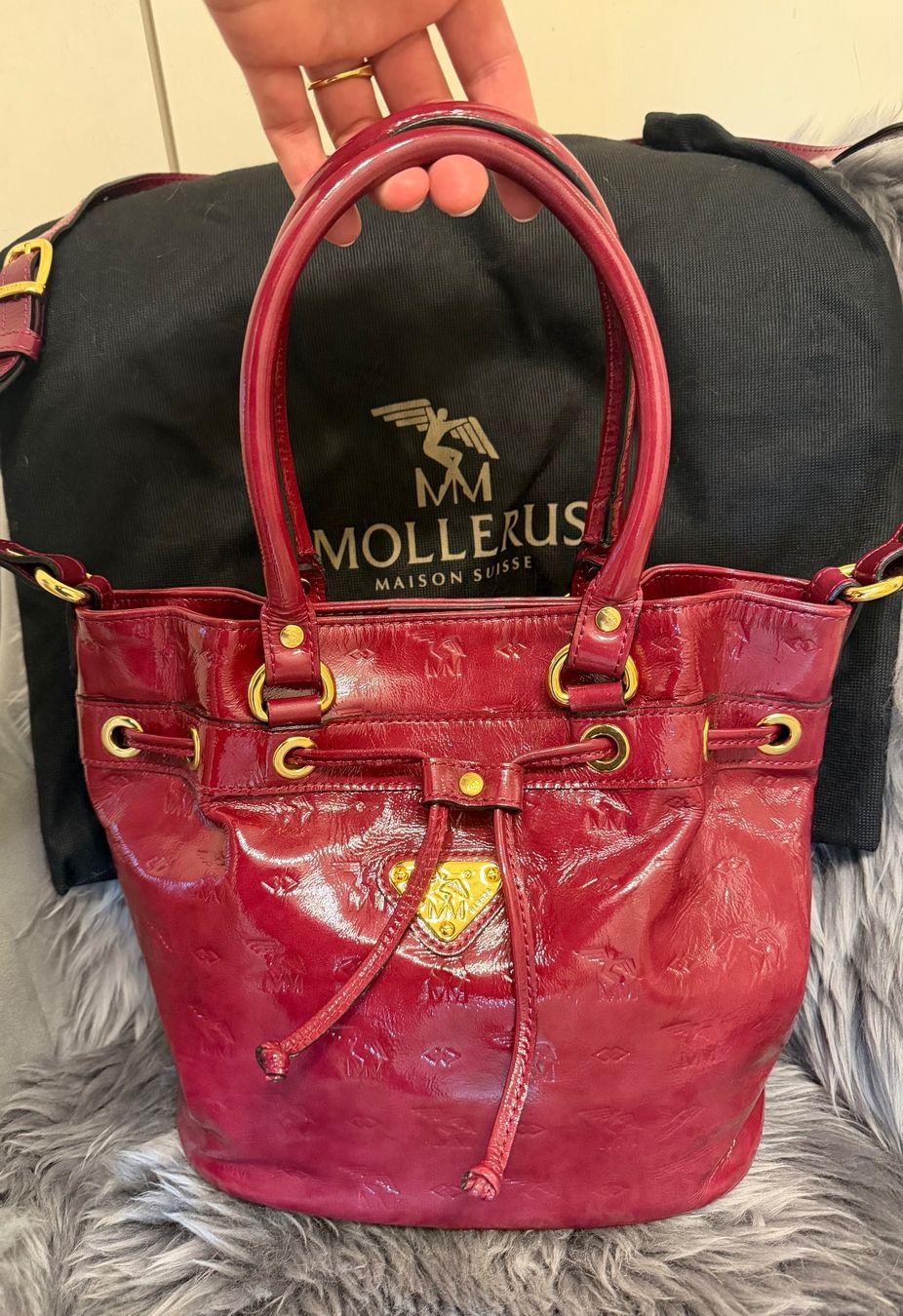 Borse: Mollerus Handtasche in Weinrot – Usato da Nürensdorf venduto da stilli90