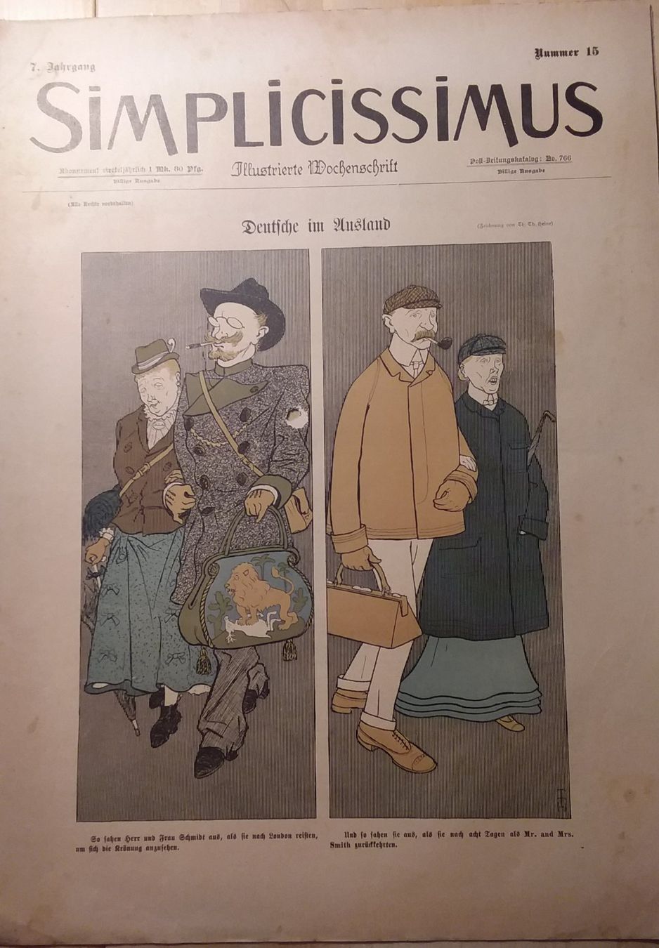Zeitschriften & Magazine: 21 Antike Wochenzeitschrift Simplicissimus ca.1902 – Gebraucht aus Hunzenschwil von rotebaer 1